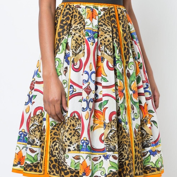 Dolce & Gabbana Leopard and Maiolica Skirt - Picture 2 of 6
